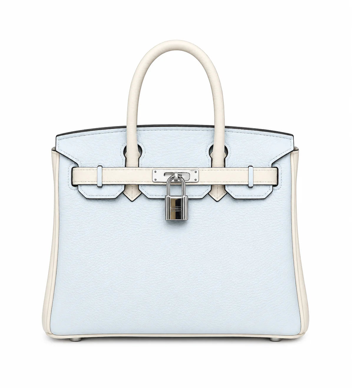 Birkin 25/30 Retourne Bi-Color in Bleu Brume and Craie Togo Leather (Palladium Hardware)