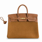 Birkin 40 Retourne in Gold Swift Leather and Suede Grizzly (Gold Hardware)