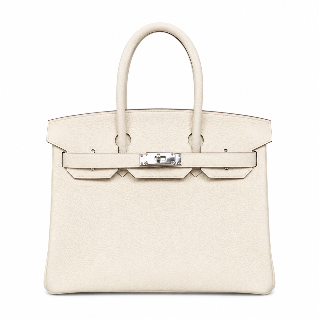 Birkin 30 Retourne in Craie Togo Leather (Palladium Hardware)