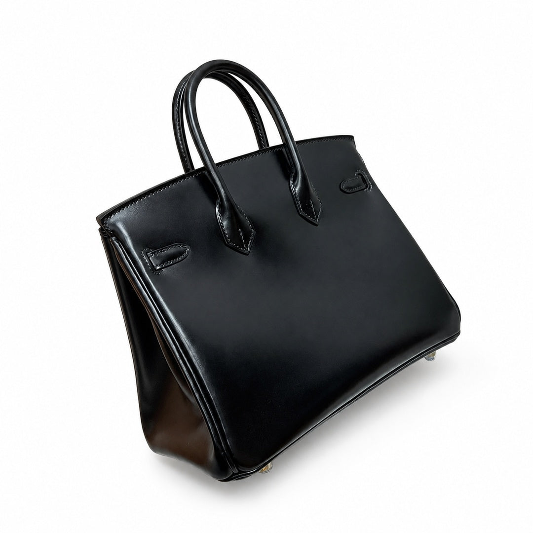 Birkin 25 in Noir Boxcalf Leather (Gold Hardware)