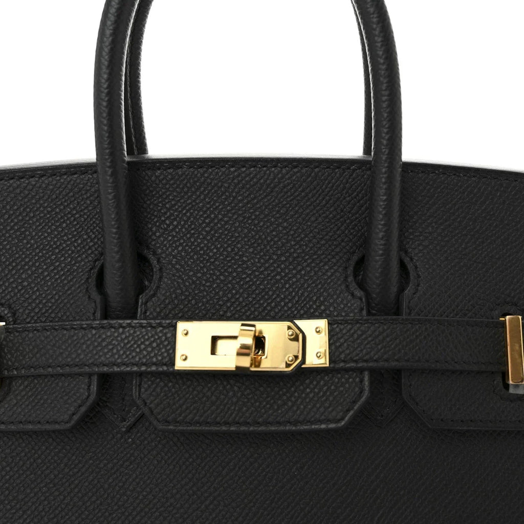 Birkin Sellier 25 Black Epsom Leather Gold Hardware