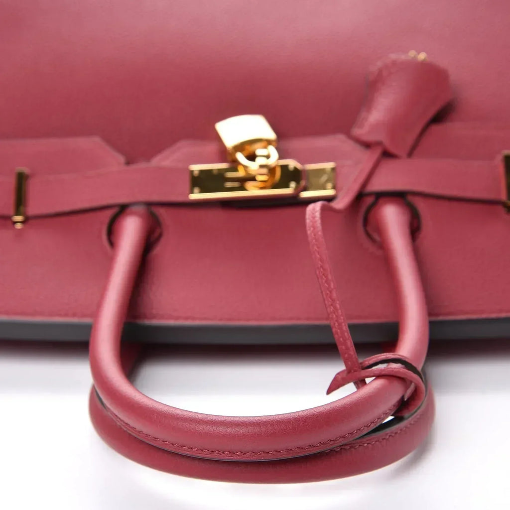 Birkin 25cm Rouge H Bordeaux Red Gold Hardware Bag Y Stamp