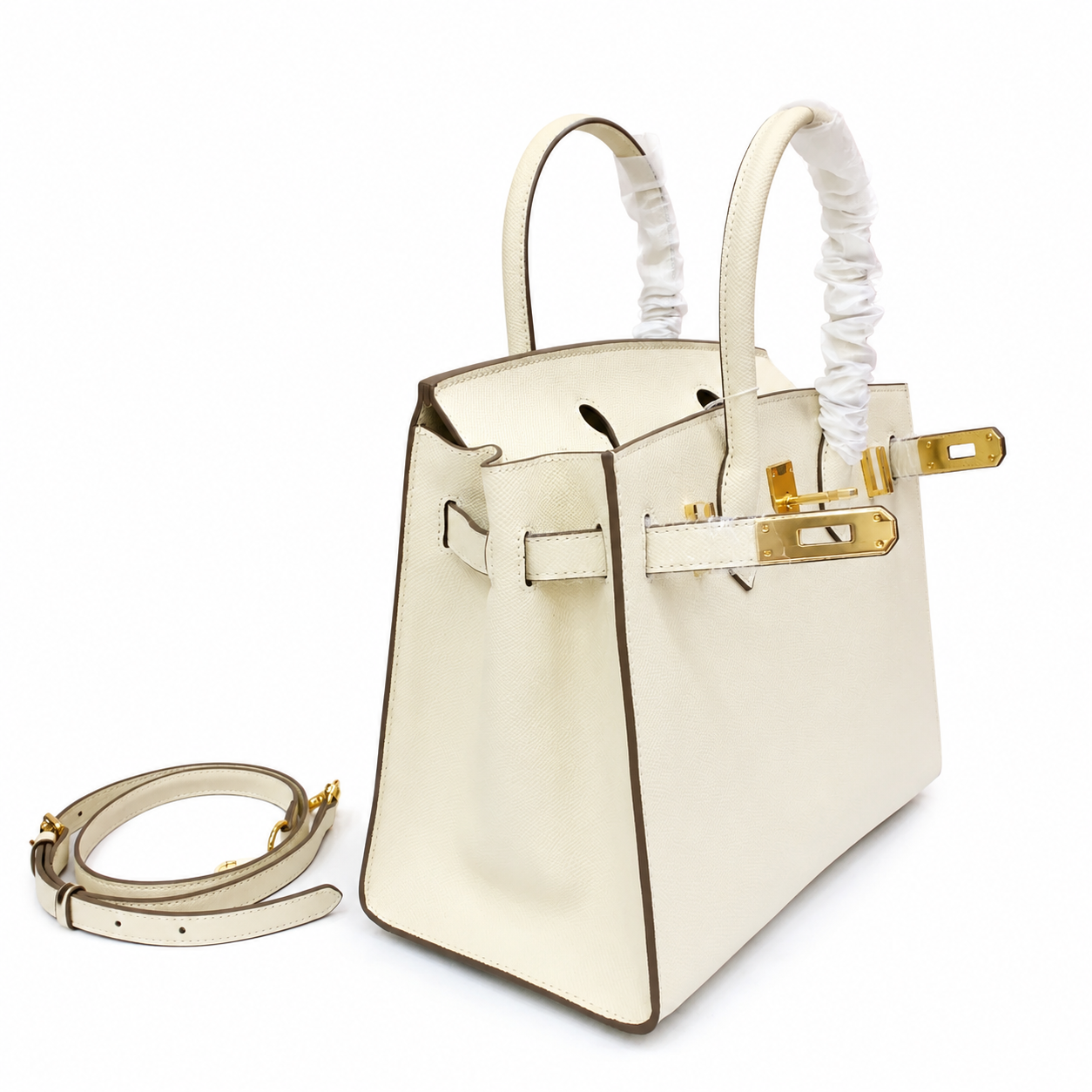 Birkin Style 25/30 Sellier in Craie Epsom Leather (Gold Hardware)