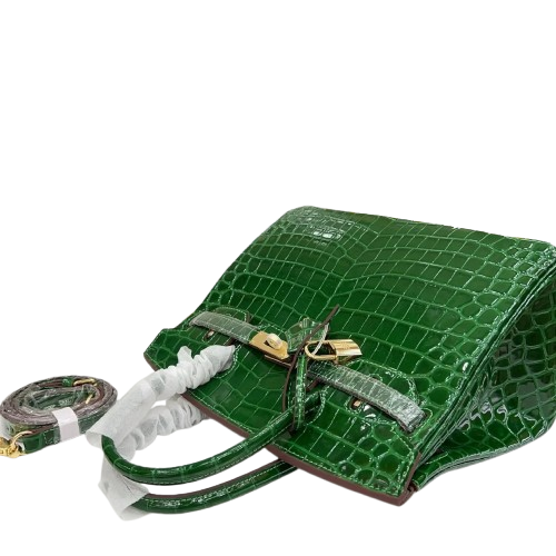 Birkin Emerald Shiny Niloticus Crocodile Gold Hardware