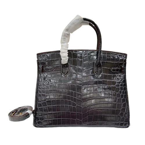 Birkin Black Matte Niloticus Crocodile Gold Hardware