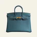 Birkin Style Retourne in Malachite Togo Leather (Gold Hardware)