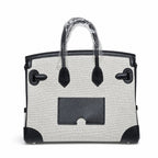 Birkin Cargo 25 Black Leather and Ecru Canvas Multi-Pocket Mini Bag
