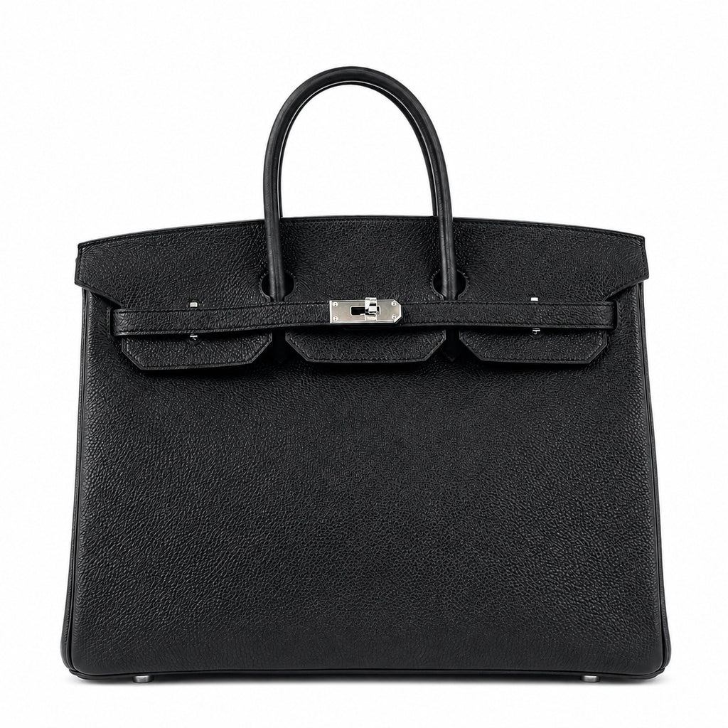 Birkin 40 Retourne in Noir Togo Leather (Palladium Hardware)