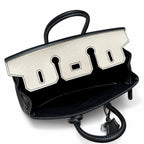Birkin 25 Craie and Noir Togo Leather Bi-Color Bag