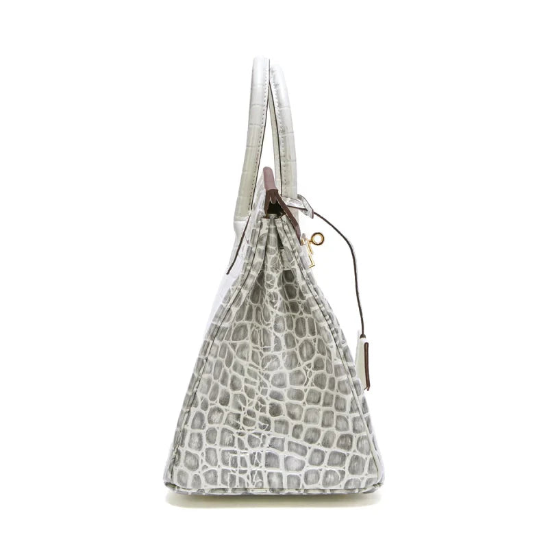 Birkin Bag Crocodile-Grain Cowhide Leather Gold Hardware