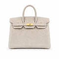 Birkin 35 Retourne in Etoupe Suede Grizzly (Gold Hardware)