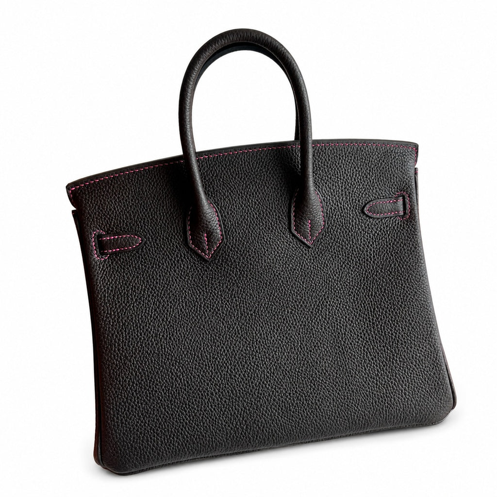 Mini Birkin 25cm Officier Edition in Chocolate Brown Togo & Pink Swift Calfskin