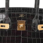 Birkin Bag, Crocodile-Grain Top-Grain Cowhide Leather, In-Seam Gold Hardware