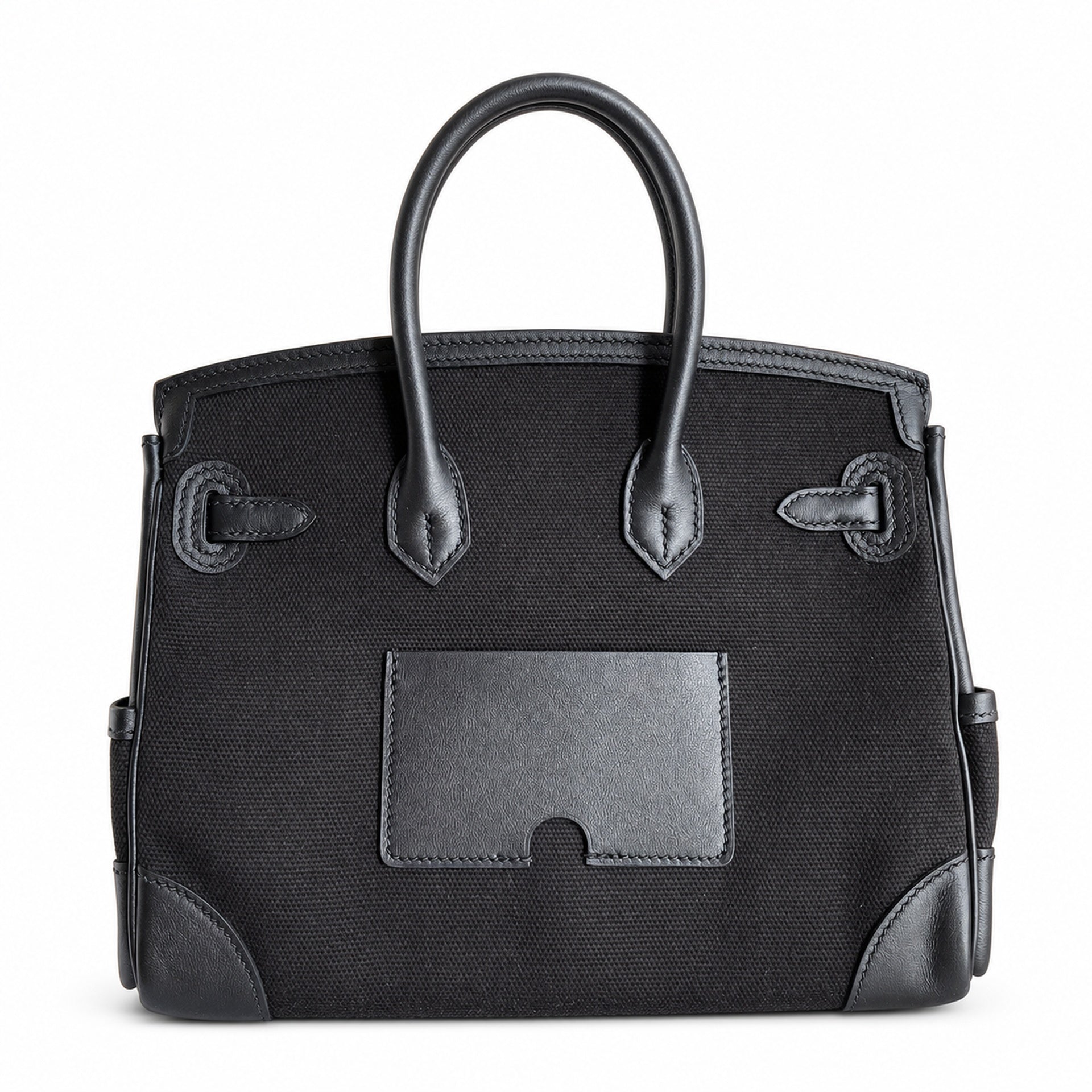 Birkin Cargo 25 All Black Swift Leather and Canvas Multi-Pocket Bag