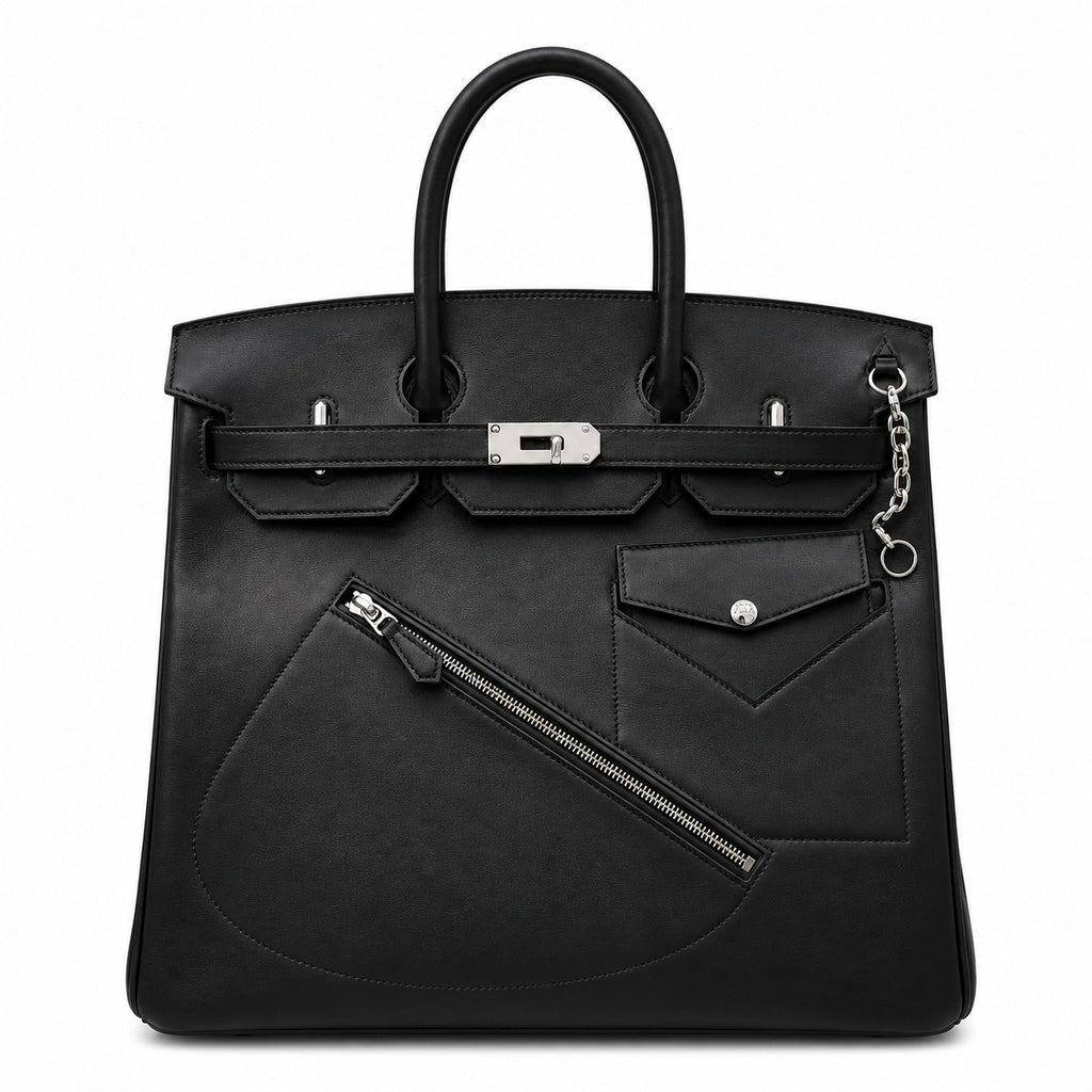 Birkin 40 Rock Sellier in Noir Swift Leather (Palladium Hardware)