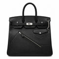 Birkin 40 Rock Sellier in Noir Swift Leather (Palladium Hardware)
