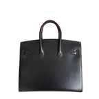 Birkin 25 Sellier Noir Box Calfskin Gold Hardware