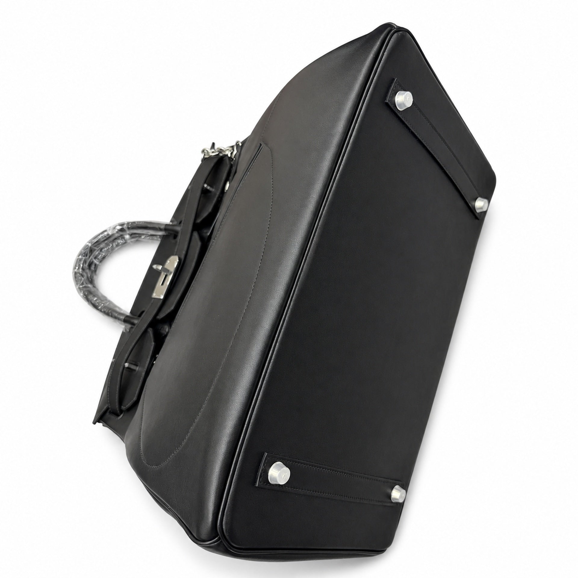 Birkin 40 Rock Sellier in Noir Swift Leather (Palladium Hardware)