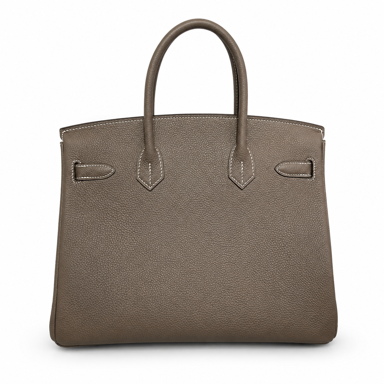 Birkin 30 Retourne in Etoupe Togo Leather with White Stitching (Gold Hardware)