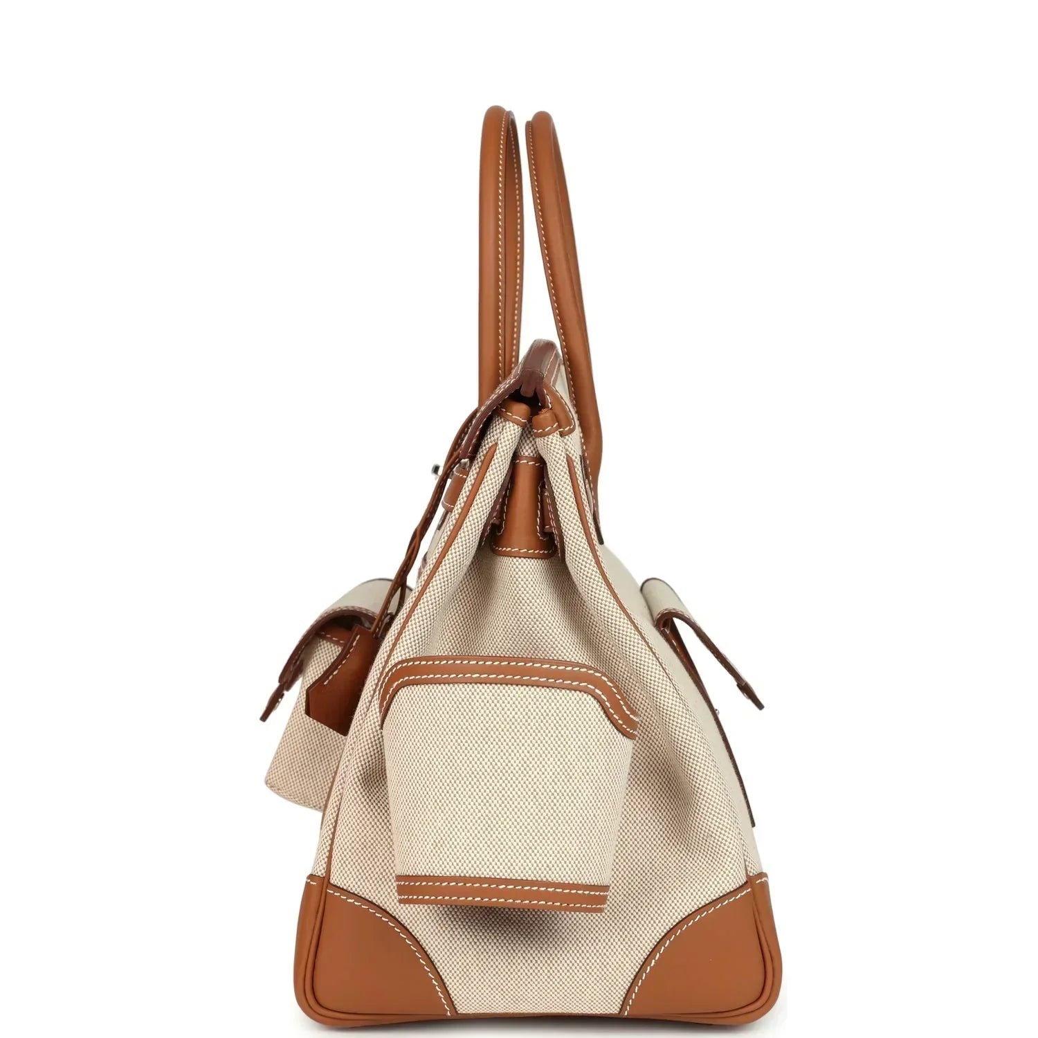 Birkin Cargo 35 Gold Swift and Gold-Ecru Toile H Canvas Palladium Hardware