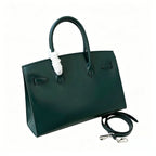 Birkin 30 Style Sellier in Vert Cypress Smooth Leather (Palladium Hardware)