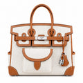 Birkin Cargo 30 Gold Swift Leather and Ecru Canvas Multi-Pocket Bag