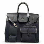 Birkin Cargo 40 Total Black Canvas and Leather Multi-Pocket Bag