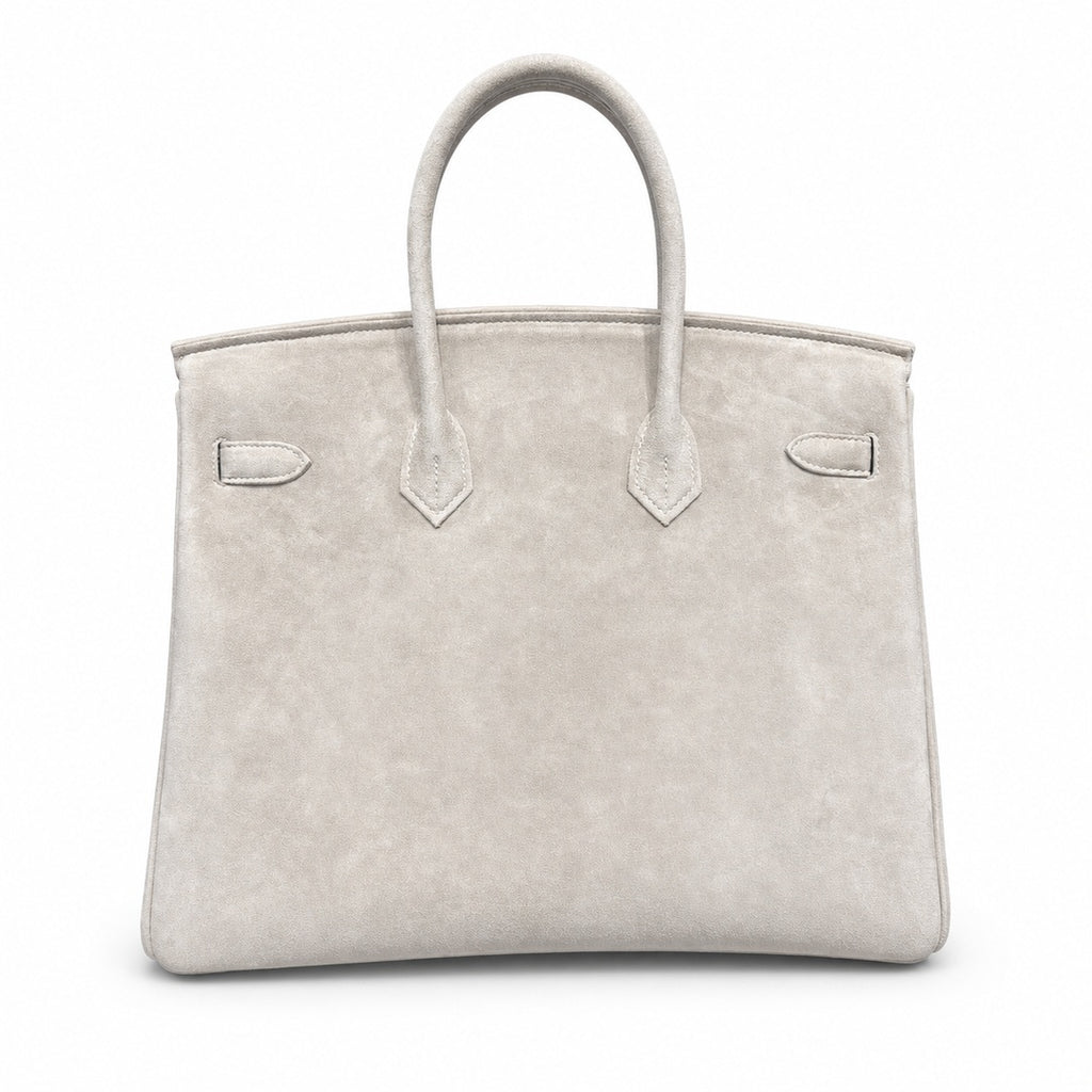 Birkin 35 Retourne in Etoupe Suede Grizzly (Gold Hardware)