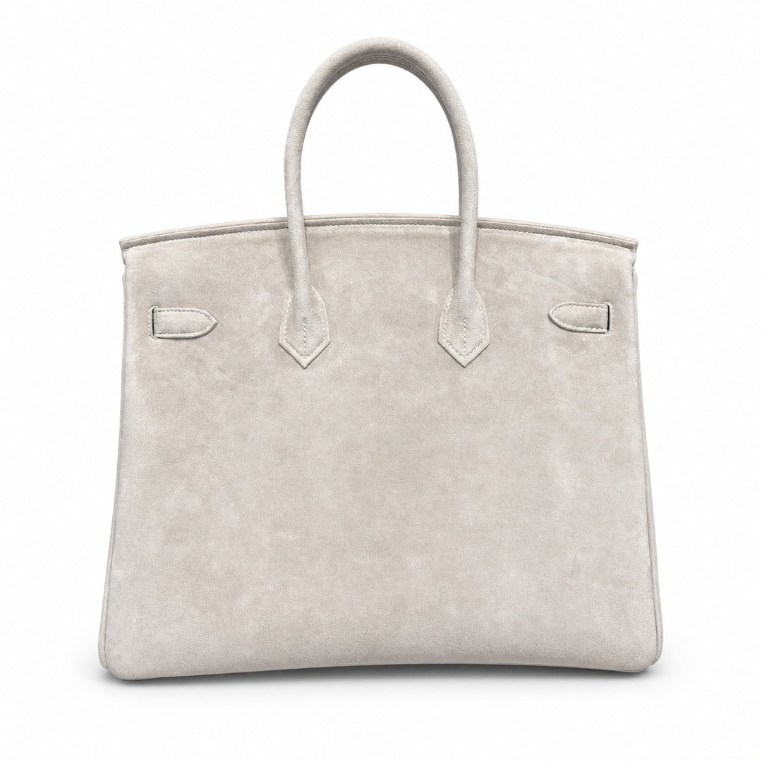 Birkin 35 Retourne in Etoupe Suede Grizzly (Gold Hardware)