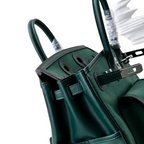 Birkin Cargo 25 Green Swift Leather and Canvas Splicing Bag