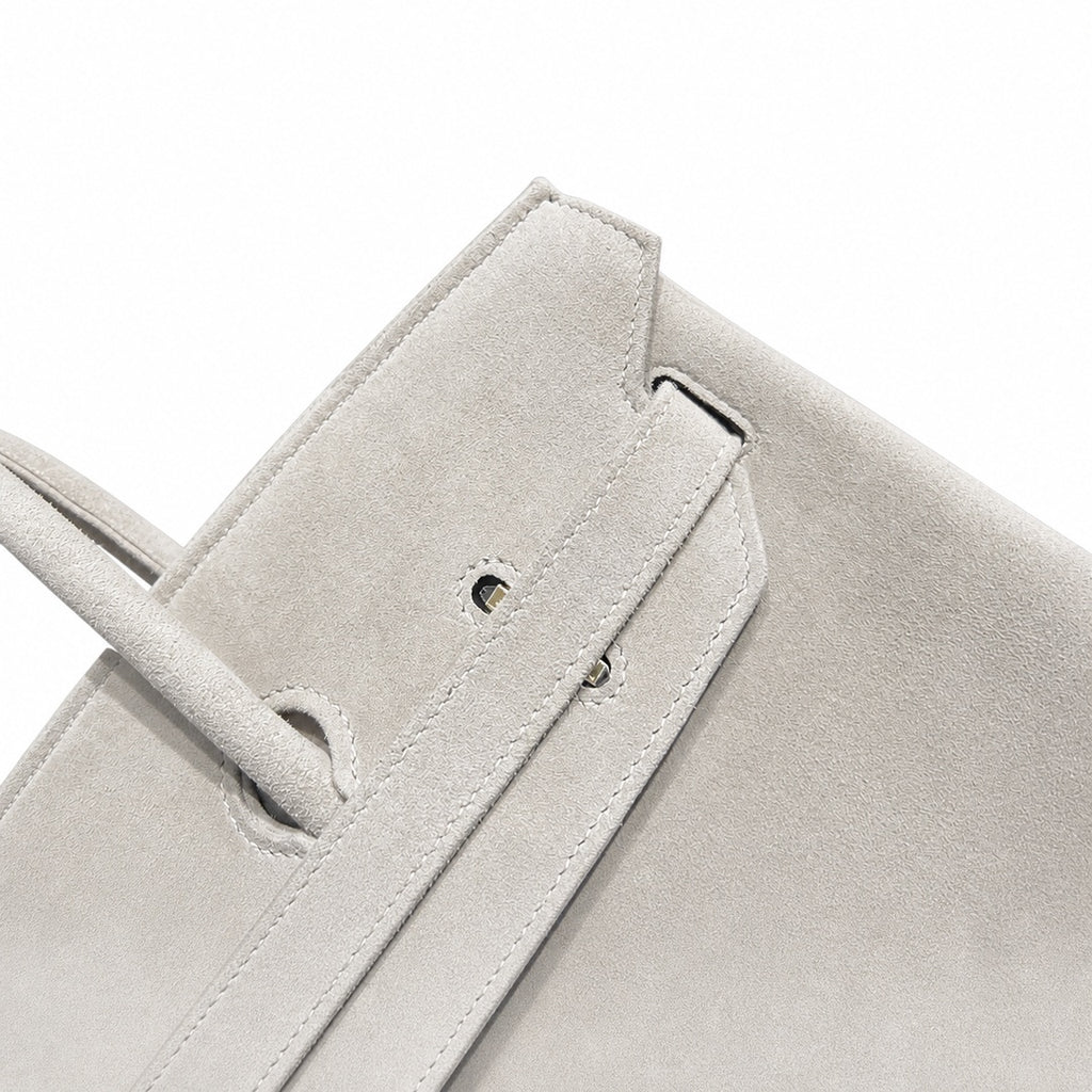 Birkin 35 Retourne in Etoupe Suede Grizzly (Gold Hardware)