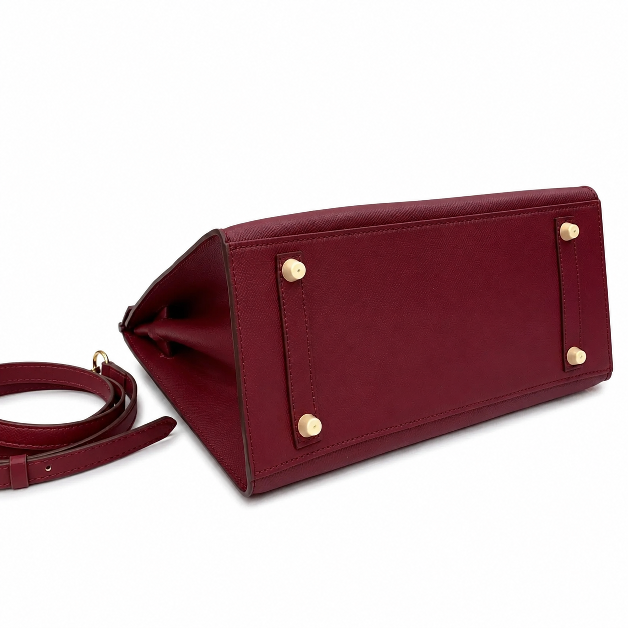Birkin Style 25/30 Sellier in Bordeaux Epsom Leather (Gold Hardware)