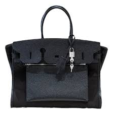 Birkin à l'envers, black canvas & all black colorway