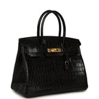 Birkin Black Matte Niloticus Crocodile Gold Hardware