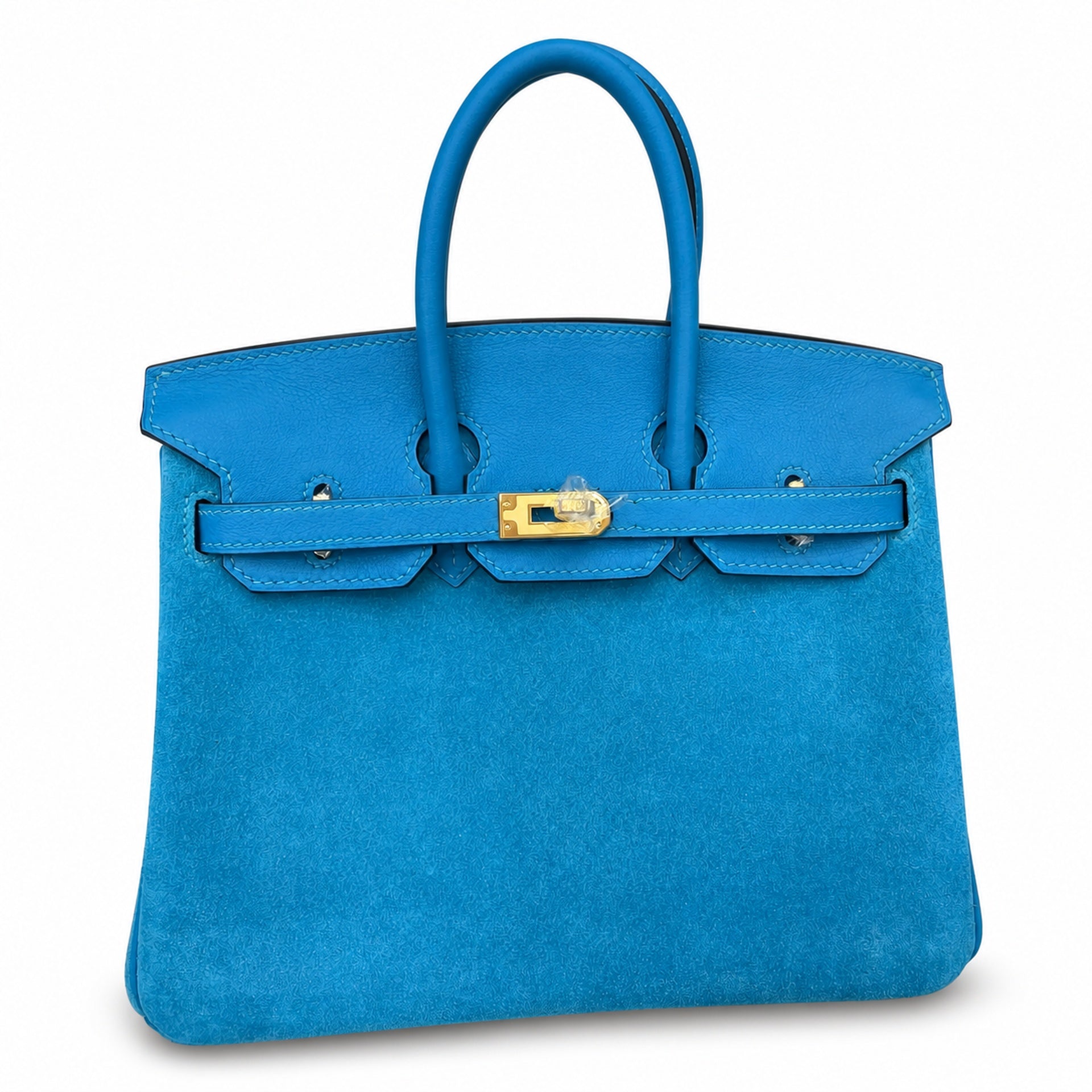 Rare Runaway Birkin 25cm Grizzly Tanzanite Blue Suede Luxury Tote