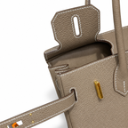 Birkin 30 Retourne in Etoupe Togo Leather with White Stitching (Gold Hardware)