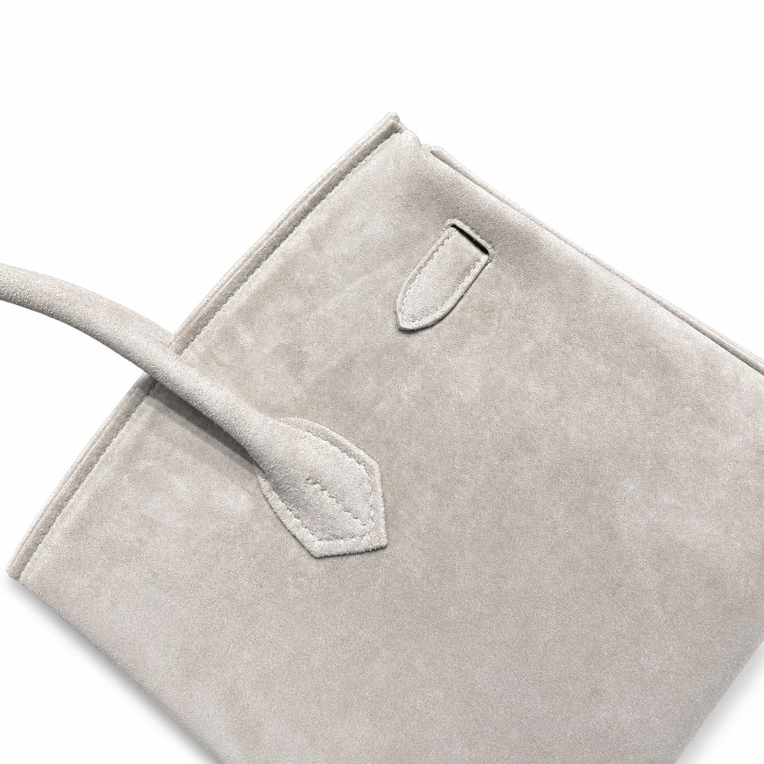 Birkin 35 Retourne in Etoupe Suede Grizzly (Gold Hardware)