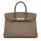 Birkin 30 Retourne in Etoupe Togo Leather with White Stitching (Gold Hardware)