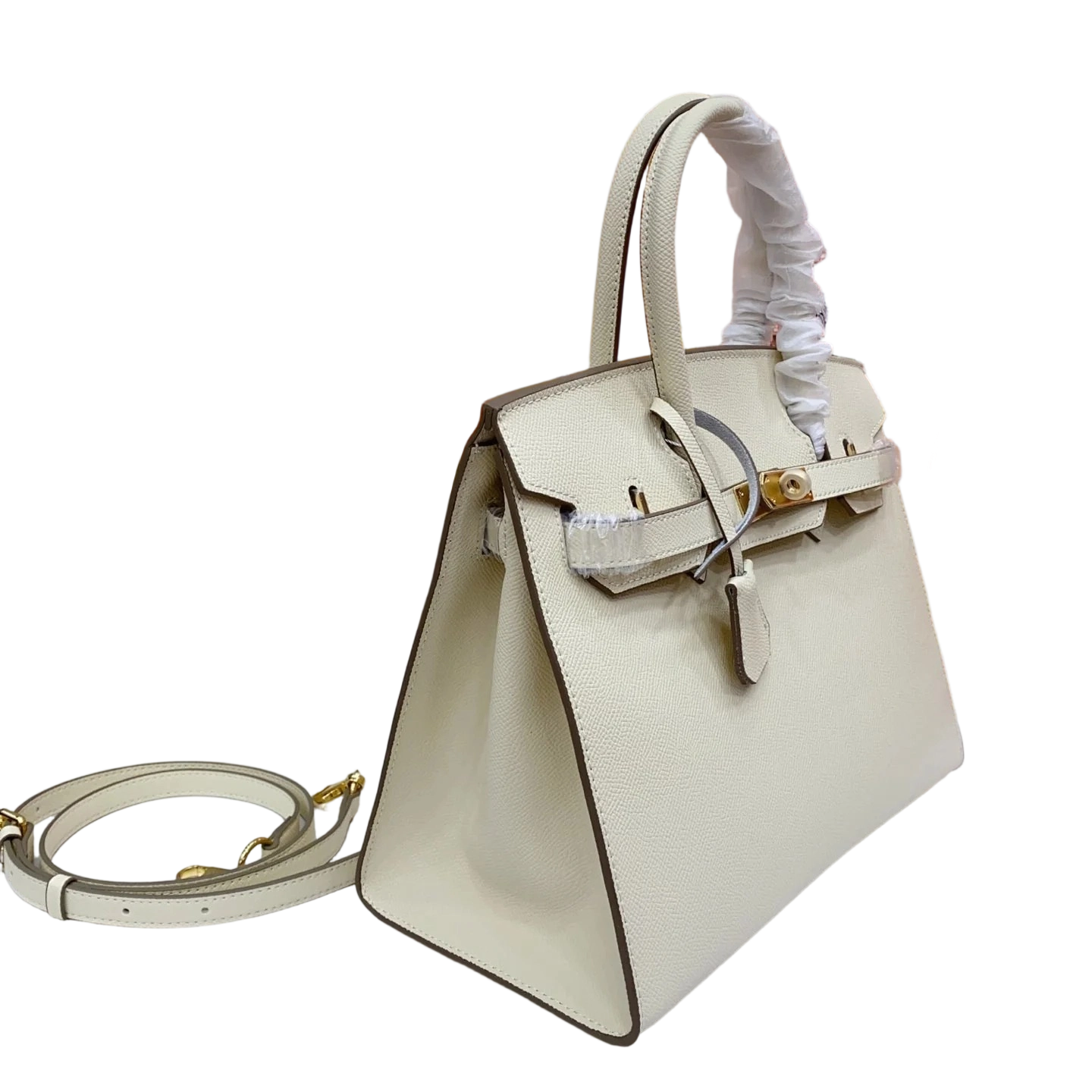 Birkin Style 25/30 Sellier in Craie Epsom Leather (Gold Hardware)