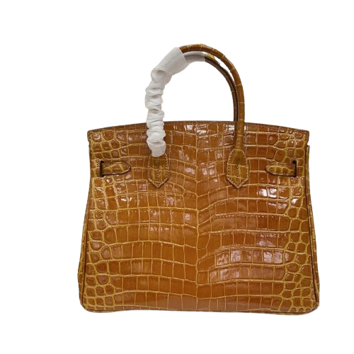 Birkin Shiny Niloticus Crocodile Cowhide Leather Gold Hardware