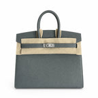 Birkin 25 Sellier 63 Vert Amande Epsom Silver Hardware