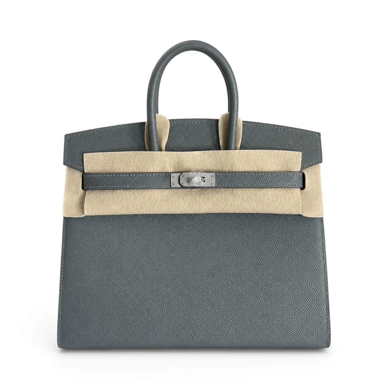 Birkin 25 Sellier 63 Vert Amande Epsom Silver Hardware