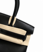 Birkin 30 Sellier in Noir Boxcalf Leather (Palladium Hardware)
