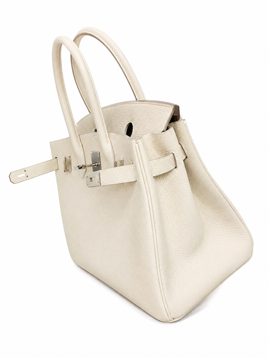 Birkin 30 Retourne in Craie Togo Leather (Palladium Hardware)