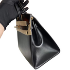 Birkin 25 Sellier Noir Box Calfskin Gold Hardware