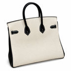 Birkin 25 Craie and Noir Togo Leather Bi-Color Bag