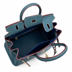 Birkin Style Retourne in Malachite Togo Leather (Gold Hardware)