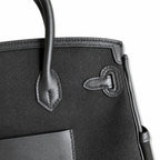 Birkin Cargo 25 All Black Swift Leather and Canvas Multi-Pocket Bag
