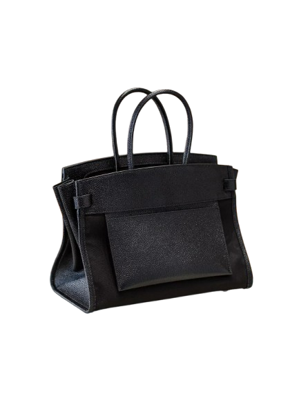 Birkin à l'envers, black canvas & all black colorway