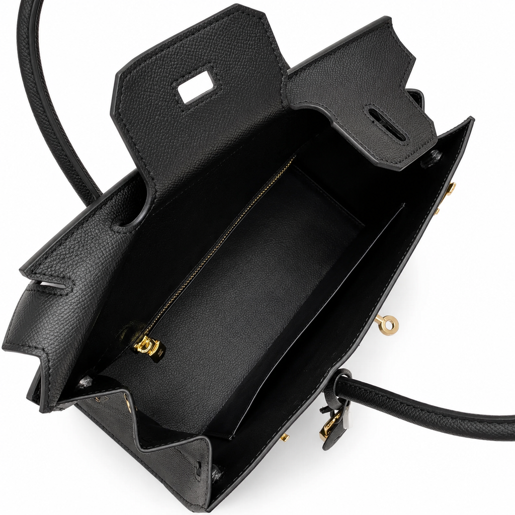 Birkin Style 25/30 Sellier in Noir Epsom Leather (Gold Hardware)